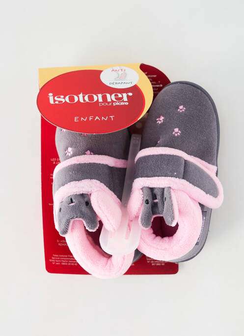 Chaussons/Pantoufles gris ISOTONER pour fille