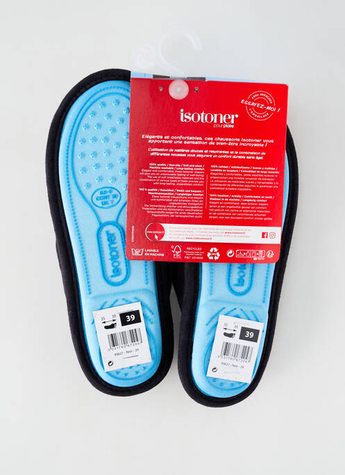 Chaussons/Pantoufles noir ISOTONER pour femme