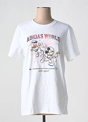 T-shirt col rond blanc ADIDAS femme