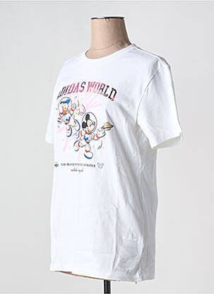 T-shirt col rond blanc ADIDAS femme
