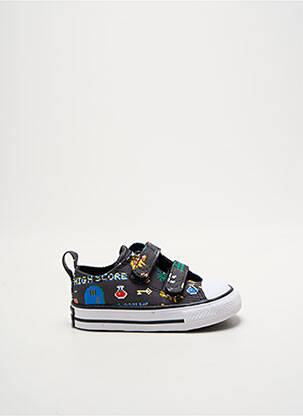 Baskets fermeture lacets bout rond noir CONVERSE garçon