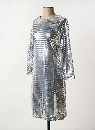 Robe courte col rond argent Y.A.S femme