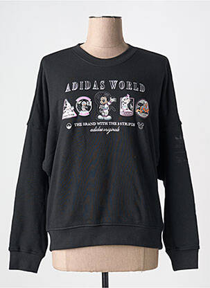 Sweat-shirt col rond noir ADIDAS femme