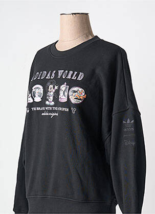 Sweat-shirt col rond noir ADIDAS femme