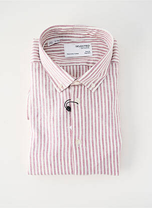 Chemise manches longues rose SELECTED pour homme