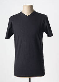 T-shirt col rond noir SELECTED homme