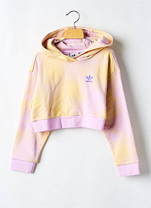 Sweat-shirt à capuche col rond violet ADIDAS fille