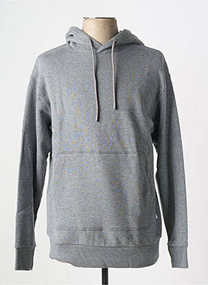 Sweat-shirt à capuche col rond gris SELECTED homme