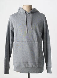 Sweat-shirt à capuche col rond gris SELECTED homme
