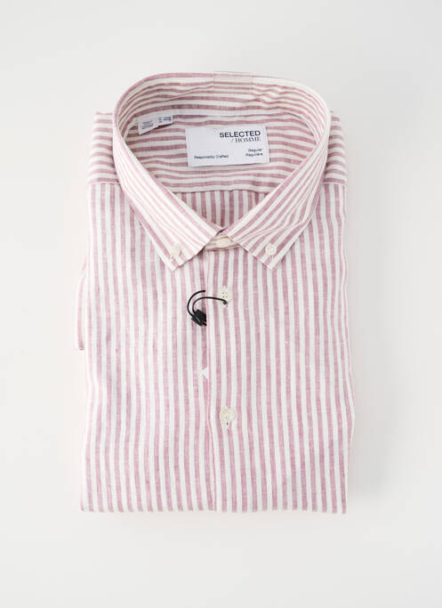 Chemise manches longues rose SELECTED pour homme
