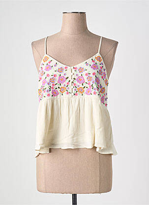 Top col v blanc Y.A.S femme