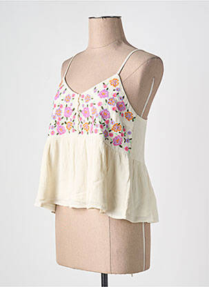 Top col v blanc Y.A.S femme