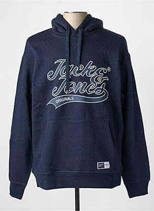Sweat-shirt à capuche col rond bleu JACK & JONES homme