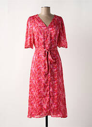Robe mi-longue col v rose VILA femme