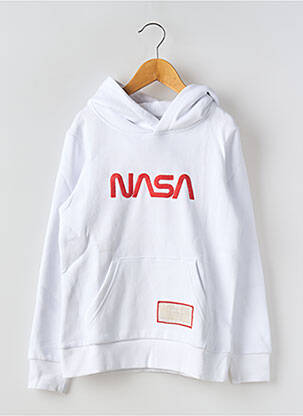 Sweat-shirt à capuche col rond blanc JACK & JONES garçon