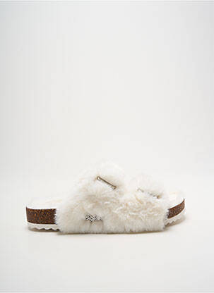 Chaussons/pantoufles bout rond bout rond blanc BUFFALO femme