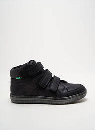 Baskets fermeture lacets bout rond noir KICKERS fille