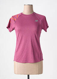 T-shirt col rond violet NEW BALANCE femme