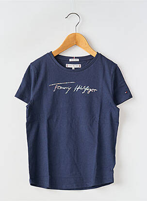 T-shirt col rond bleu TOMMY HILFIGER fille