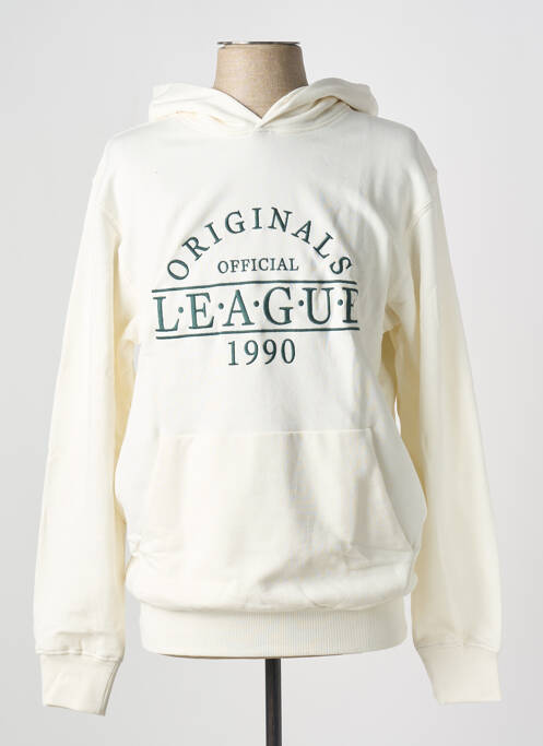 Sweat-shirt à capuche blanc JACK & JONES pour homme