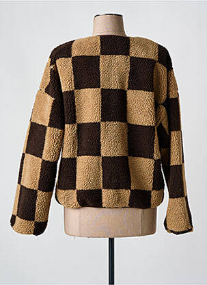 Veste casual col rond marron OBJECT femme