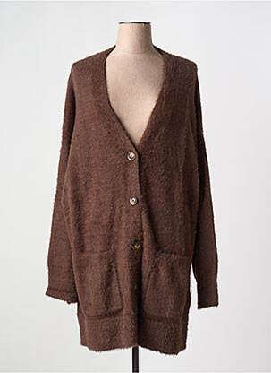 Gilet manches longues col v marron NA-KD femme