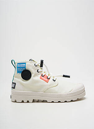 Baskets fermeture zip et lacets blanc PALLADIUM garçon