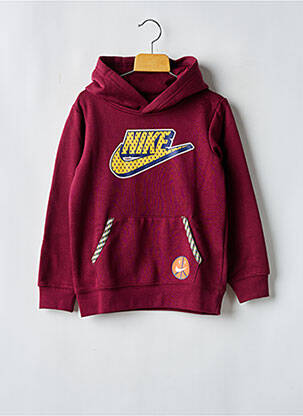 Sweat-shirt à capuche col rond rouge NIKE garçon