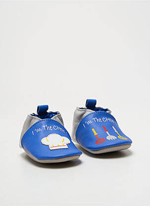 Chaussons/pantoufles fermeture elastique bout rond bleu ROBEEZ garçon