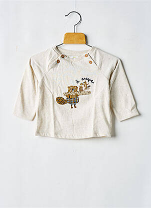 T-shirt col rond blanc TAPE À L'OEIL garçon