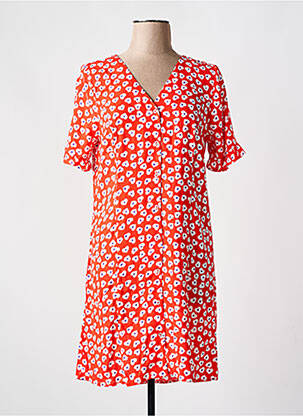 Robe courte col v rouge PIECES femme