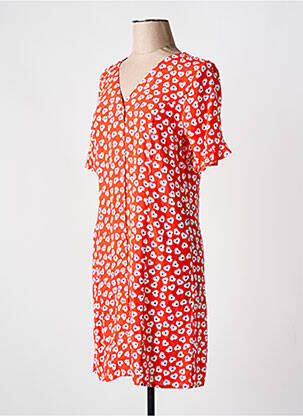 Robe courte col v rouge PIECES femme