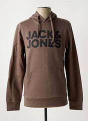 Sweat-shirt à capuche marron JACK & JONES pour homme seconde vue