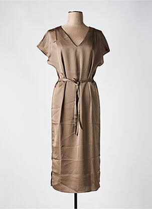 Robe mi-longue marron VILA pour femme