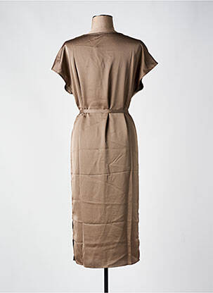 Robe mi-longue col v marron VILA femme