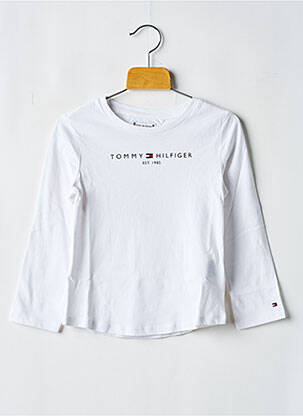 T-shirt col rond blanc TOMMY HILFIGER fille