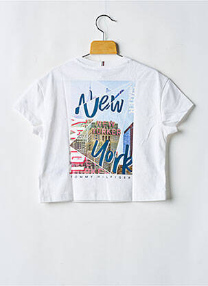 T-shirt col rond blanc TOMMY HILFIGER fille
