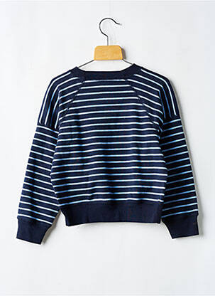 Sweat-shirt col rond bleu PETIT BATEAU fille