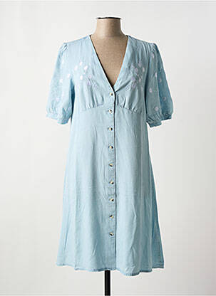 Robe courte col v bleu PIECES femme