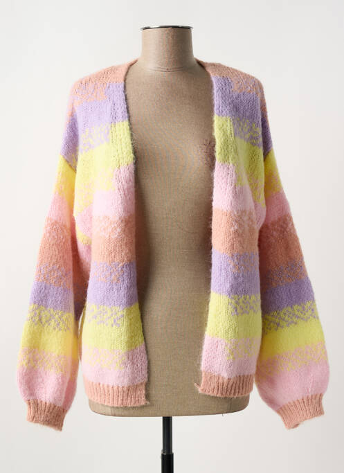 Gilet manches longues rose PIECES pour femme