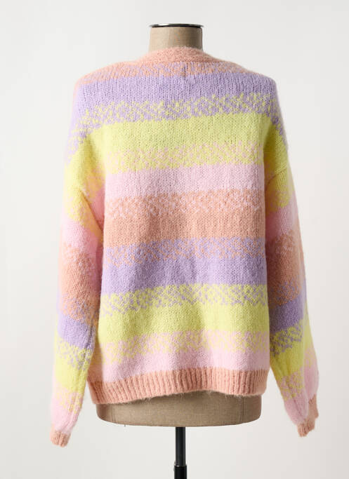 Gilet manches longues rose PIECES pour femme