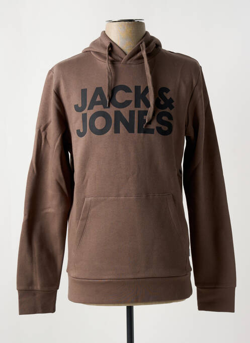 Sweat-shirt à capuche marron JACK & JONES pour homme