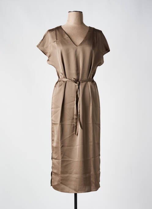 Robe mi-longue marron VILA pour femme