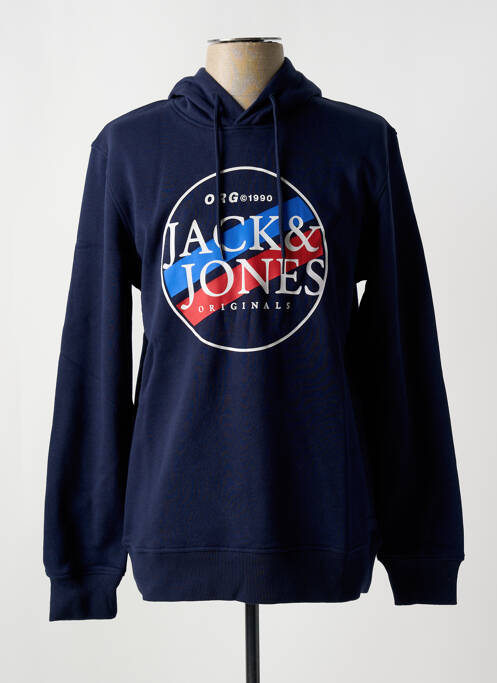 Sweat-shirt à capuche bleu JACK & JONES pour homme