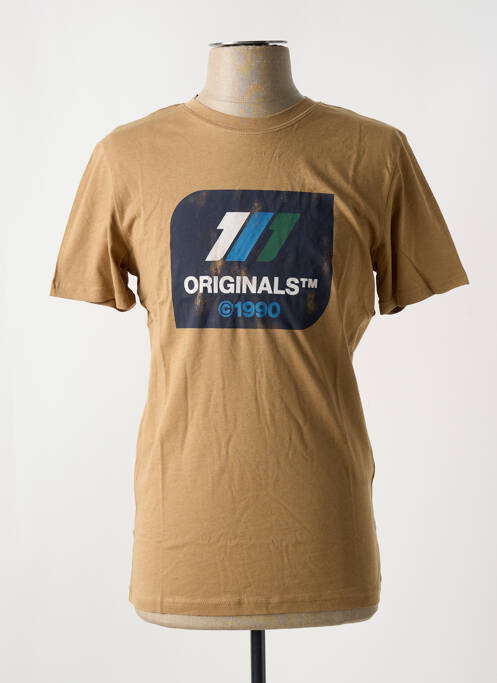 T-shirt marron JACK & JONES pour homme