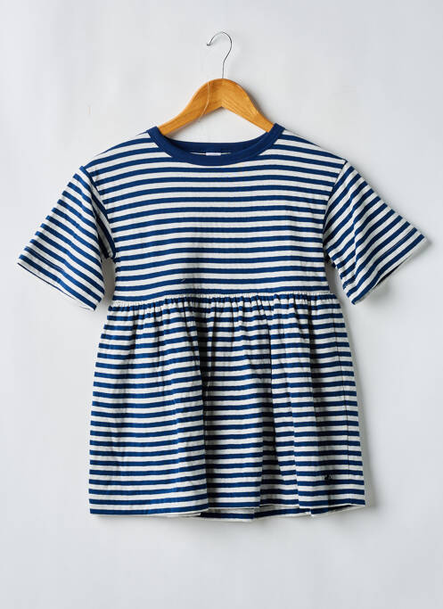 Robe mi-longue bleu PETIT BATEAU fille