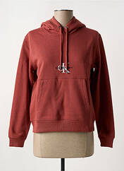Sweat-shirt à capuche rouge CALVIN KLEIN pour femme seconde vue