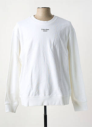 Sweat-shirt col rond blanc CALVIN KLEIN homme