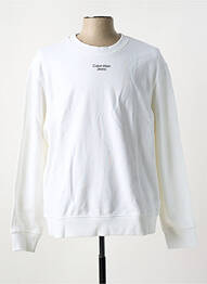 Sweat-shirt col rond blanc CALVIN KLEIN homme