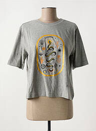 T-shirt col rond gris STELLA FOREST femme